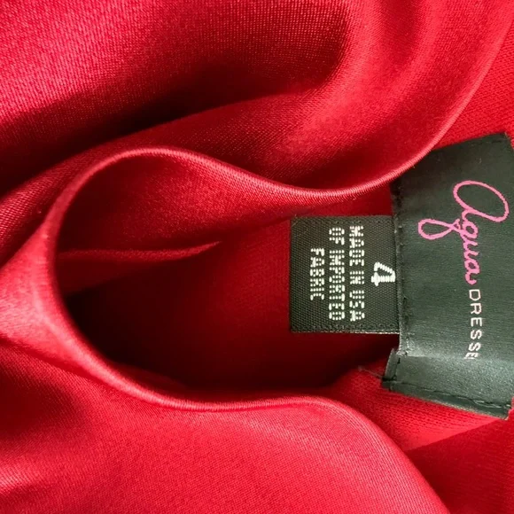 Aqua Bloomingdale’s Red Scarlet Dress ruched dress Sz 4 - Picture 2 of 4